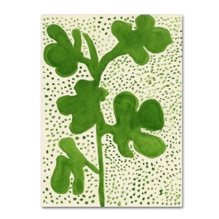Fernanda Franco 'Green Leaf With Dots' Canvas Art,18x24